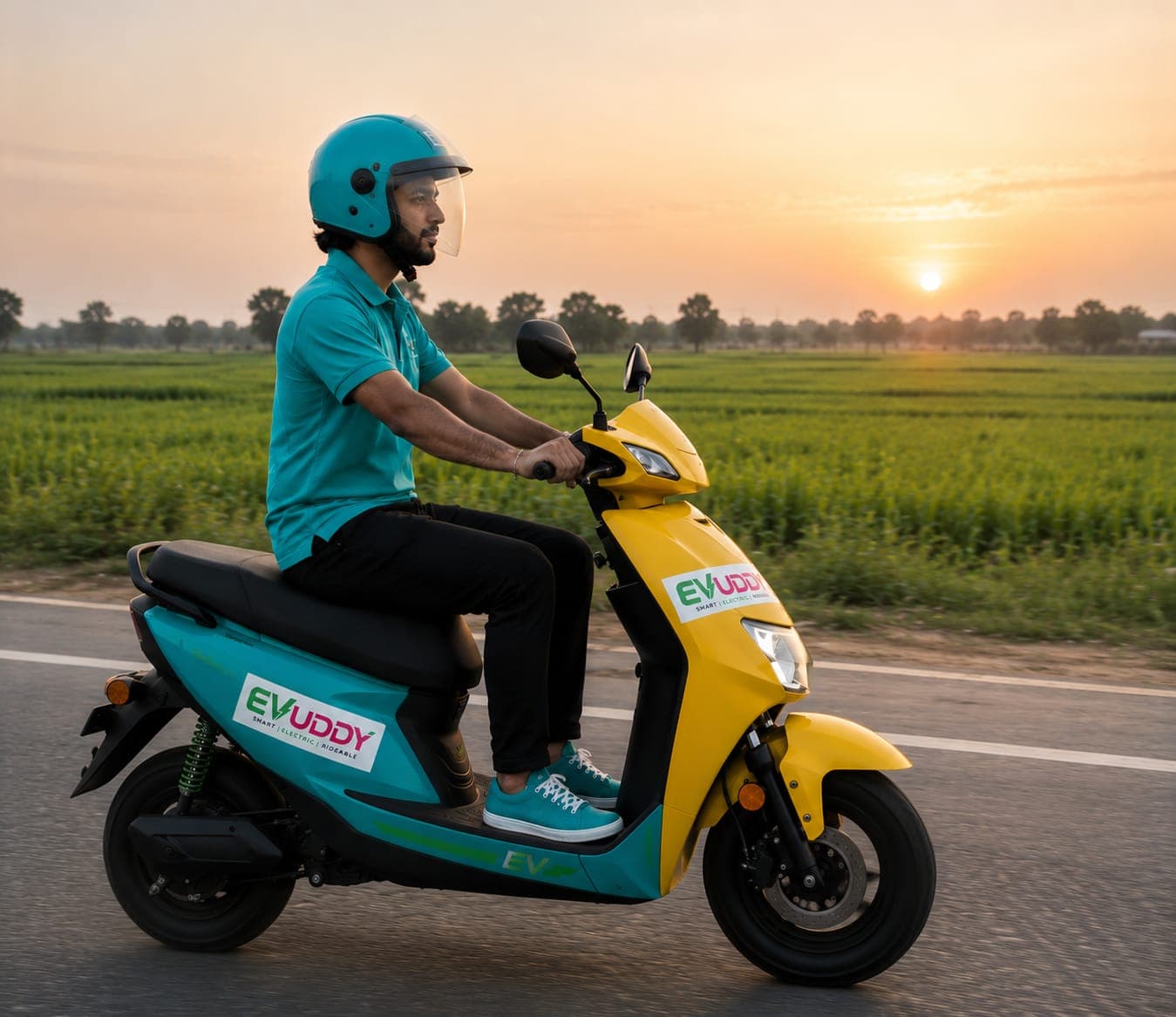 EVUDDY electric scooters on city roads